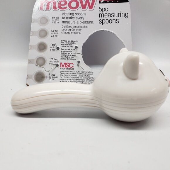New Joie Cat Measuring Spoon Set Meow 5 Piece White - Picture 14 of 15